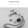 Bathroom Sink Pull-out Hot and Cold Water Mixer Faucet for Bathroom Grey/Chrome 3 Functions Mouthwash Faucet Deck Mount