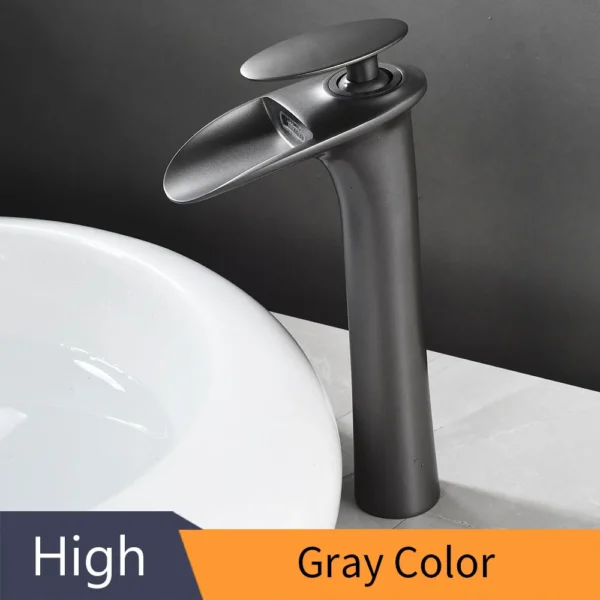 Modern White Bathroom Faucet Waterfall faucets Single Hole Cold and Hot Water Tap