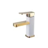 Gold faucet bathroom faucet metal stainless steel handle hot and cold mixer faucet square faucet beautiful bathroom