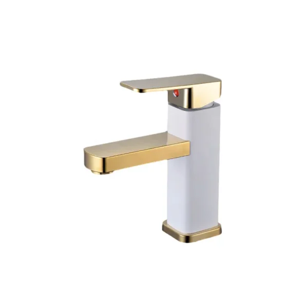 Gold faucet bathroom faucet metal stainless steel handle hot and cold mixer faucet square faucet beautiful bathroom