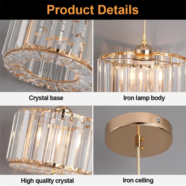 Modern Pendant  Light Luxury Chandelier Led Crystal Ceiling Lamp