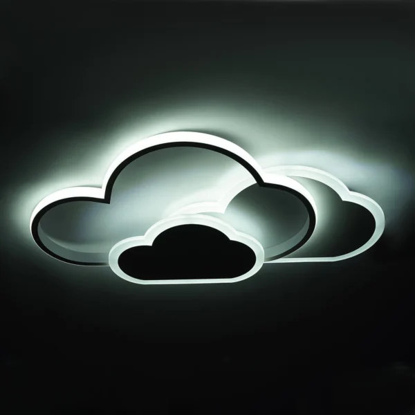 S53309ff1b53f4bf99ffd4ecb000f4c342.webp Cloud Shape LED Ceiling Light Fixture Modern 3-Color Lighting Acrylic Ceiling Lamp for Living Room Bedroom Kid's Room 52x31cm