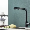 Kitchen pull-out faucet 304 stainless steel hot and cold faucet black sink faucet with two levels of water outlet
