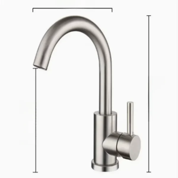 Punch-Free Black Nickel Bathroom Sink Faucet 360° Rotatable Stainless Steel Single Handle Hot Cold Water Mixer Tap Modern Wall
