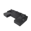 126" Cloud Sectional Sofa with U-Shape Chaise and Side Pockets and Cup holder, Modern Modular Design, Deep Seating, Upholstered