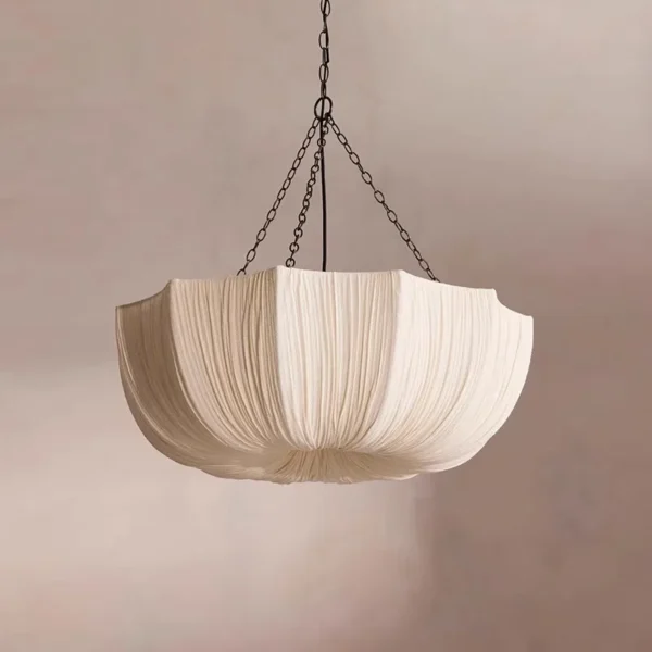 Japanese Wabi Sabi Retro Fabric Pendant Lights Living Dining Room Chandelier Lighting