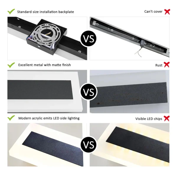 S554ce2698f144285904101e1b4878638g.webp Outdoor Porch Light Waterproof Rust Resistant Stainless Steel Sconces Black Long-strip Style Lighting Fixture