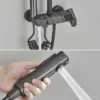 Gun Grey Piano Digital 4 Function Shower Set Bathroom Faucets Hot Cold Waterfall Digtial Display Tap Rainfall Shower System