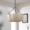 Japanese Wabi Sabi Retro Fabric Pendant Lights Living Dining Room Chandelier Lighting