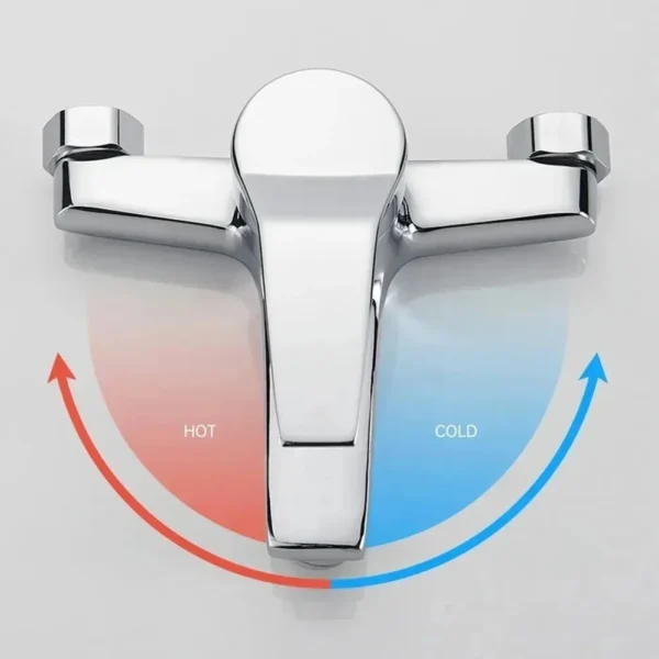 Chrome Bathroom Faucet Bathtub Facuet Wall Mounting Cold and Hot Shower Faucet