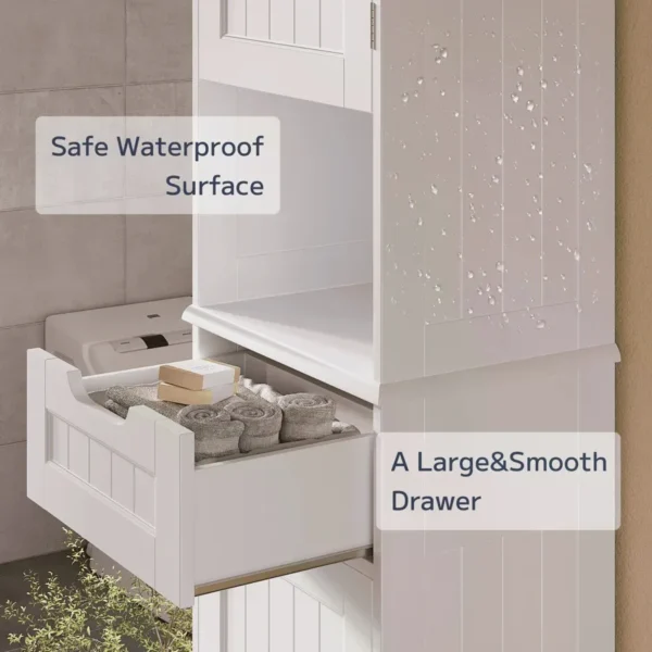 Asofer 67" Tall Bathroom  Cabinet, Narrow Bathroom Storage Cabinet With Sturdy Door