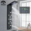 S5b7830a61f0d4f7b8abc3bc098bc35b9Y.webp LED Shower Panel Waterfall Rain Digital Display Shower Faucet System Set Bathroom Column Mixer With SPA Massage Jet