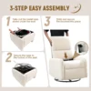 360 Degree Swivel Glider Chair, Rocking Armchair with Side Pocket
