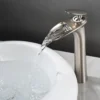 Modern White Bathroom Faucet Waterfall faucets Single Hole Cold and Hot Water Tap