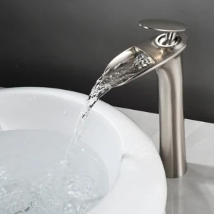 Modern White Bathroom Faucet Waterfall faucets Single Hole Cold and Hot Water Tap