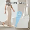 S5e30d43b5bc4483ab6d3c158cf6fd8ceC.webp Heated Seat Smart Toilet, Automatic Flush Tank Less Toilet without Bidet, with Foot sensor Flush, White Night Light, Knob Control, Power Outage Flushing, Soft Close Cover