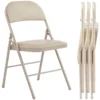 S602f41d2905a4c3599ee3924352058e5n.webp Leather Padded Folding Chair 4 Pack Sturdy Metal Living Room Rocking Dinner Chairs Easy to Use Storage Outdoor Home Office