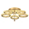 Modern Pendant Light Led Crystal Ring Ceiling Lamp Living Dining Room