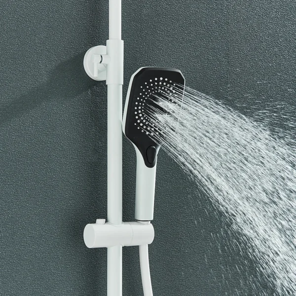Gun Grey Piano Digital 4 Function Shower Set Bathroom Faucets Hot Cold Waterfall Digtial Display Tap Rainfall Shower System