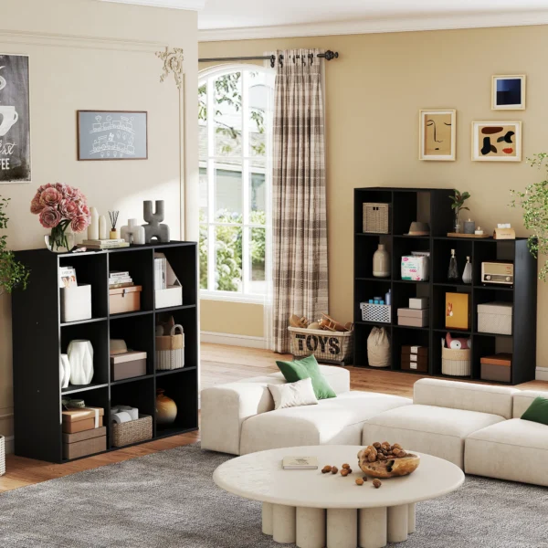 9 Cube Storage Organizer Wooden Shelf Bookcase Open Bookshelf for Living Room and Home Office Display Storage Bookcase
