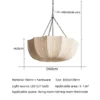 Japanese Wabi Sabi Retro Fabric Pendant Lights Living Dining Room Chandelier Lighting