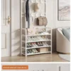 Multi-layer Door-mounted Shoe Hat Rack - Simple Assembly Household Integrated Multi-functional Storage Cabinet for Home Use