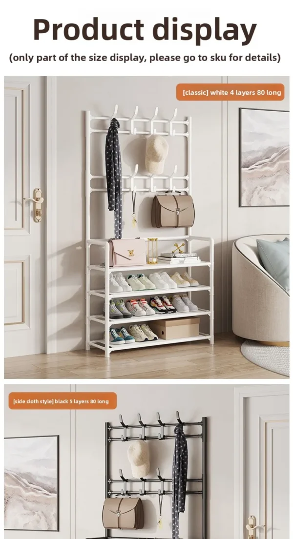Multi-layer Door-mounted Shoe Hat Rack - Simple Assembly Household Integrated Multi-functional Storage Cabinet for Home Use