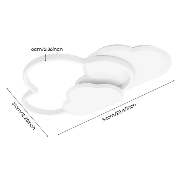 S687070bb96d2475e9d4c94f8a345dbaer.webp Cloud Shape LED Ceiling Light Fixture Modern 3-Color Lighting Acrylic Ceiling Lamp for Living Room Bedroom Kid's Room 52x31cm
