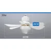 LED 30W Ceiling Fan Light E27 with Remote Control for Dimming Suitable for Living Room Study