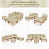 7 Pieces Outdoor Patio Furniture, All-Weather Rattan Sectional Sofa Set with Thick Cushions and Pillows, Freely Combined Conversation Sets for Garden, Backyard