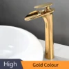 Modern White Bathroom Faucet Waterfall faucets Single Hole Cold and Hot Water Tap