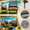 Outdoor Patio Furniture Set 4-Piece, Wicker Hollow-Out Conversation Sofa with Cushions, Coffee Table