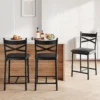 Bar Stools Set of 4, Counter Height Bar Chairs with Back and Thick Cushion, 26 Inch