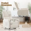 360 Degree Swivel Glider Chair, Rocking Armchair with Side Pocket