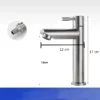 Stainless Steel Single Cold Water Tap Black Basin Fauct Silver Deck Mounted Lengthening and Raising Basin Sink Tap