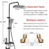 Gun Grey Piano Digital 4 Function Shower Set Bathroom Faucets Hot Cold Waterfall Digtial Display Tap Rainfall Shower System