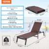 SucceBuy Chaise Lounge Chair Outdoor Aluminum Patio LoungeFolding Pool Lounge Recliner Full Flat for Patio Beach Pool