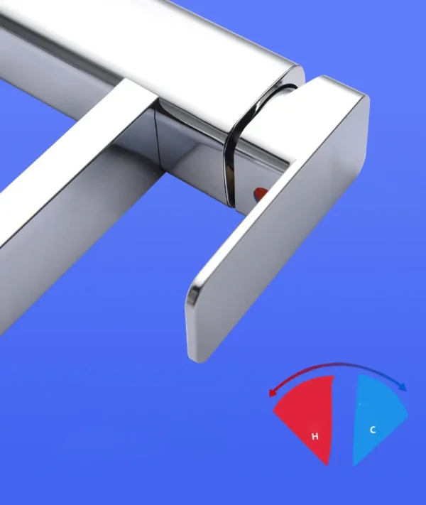Gold faucet bathroom faucet metal stainless steel handle hot and cold mixer faucet square faucet beautiful bathroom