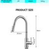 Stainless Steel Kitchen Faucet Single Hole Pull Out Spray 360° Swivel Sink Faucet High Arc Modern Design