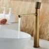 Basin Faucets Antique Bronze Bathroom Faucet Hot & Cold Brass Bathroom Sink Faucet