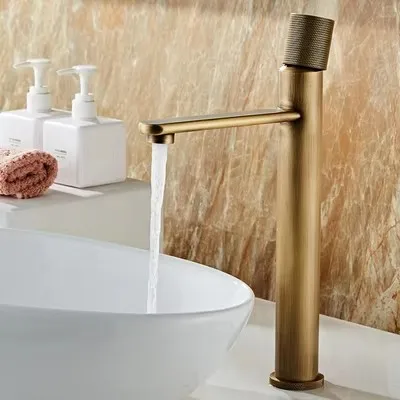 Basin Faucets Antique Bronze Bathroom Faucet Hot & Cold Brass Bathroom Sink Faucet