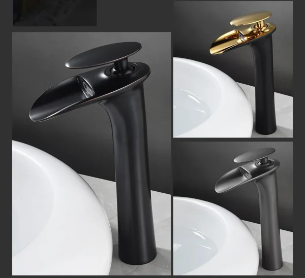 Modern White Bathroom Faucet Waterfall faucets Single Hole Cold and Hot Water Tap