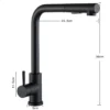Kitchen pull-out faucet 304 stainless steel hot and cold faucet black sink faucet with two levels of water outlet