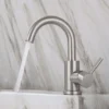 Black Nickel Bathroom Basin Faucet 304 Stainless Steel Hot Cold Wash Mixer Crane Tap 360 Rotation Sink Faucets Single Handle