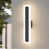 S783404f63ec546c3a82f1d51896eb158k.webp Outdoor Porch Light Waterproof Rust Resistant Stainless Steel Sconces Black Long-strip Style Lighting Fixture