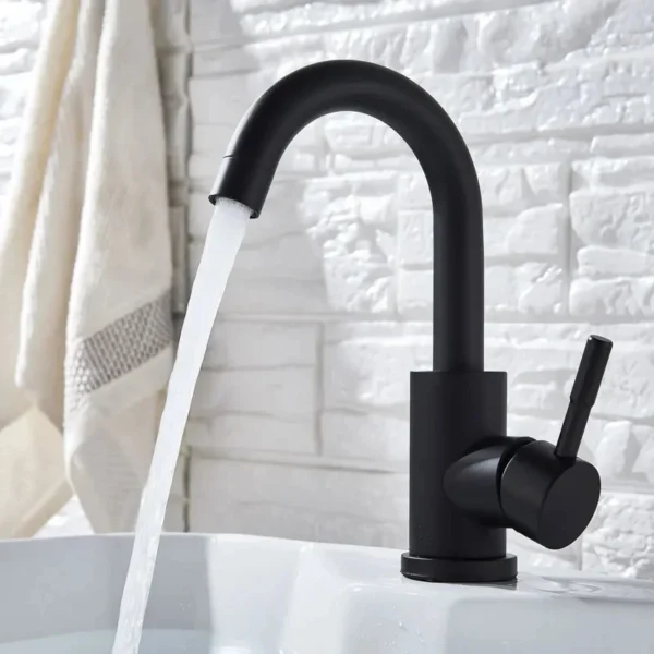 Bathroom Basin Faucet Hot and Cold Wash Mixer Faucet 360 Rotating Sink Faucet Bathroom Single Handle Faucet 304 Stainless Steel