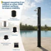 7.2FT Freestanding Solar Heated Pool Shower 9.3 Gallon Outdoor Shower Kit With Handheld Foot Faucet Hot Cold Water & Cover