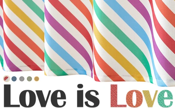 Waterproof Wavy Striped Shower Curtain Set, Modern Aesthetic Fabric Bath Curtain for Home Hotel Bathroom Decor