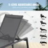 SucceBuy Chaise Lounge Chair Outdoor Aluminum Patio LoungeFolding Pool Lounge Recliner Full Flat for Patio Beach Pool