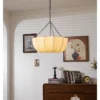 Japanese Wabi Sabi Retro Fabric Pendant Lights Living Dining Room Chandelier Lighting